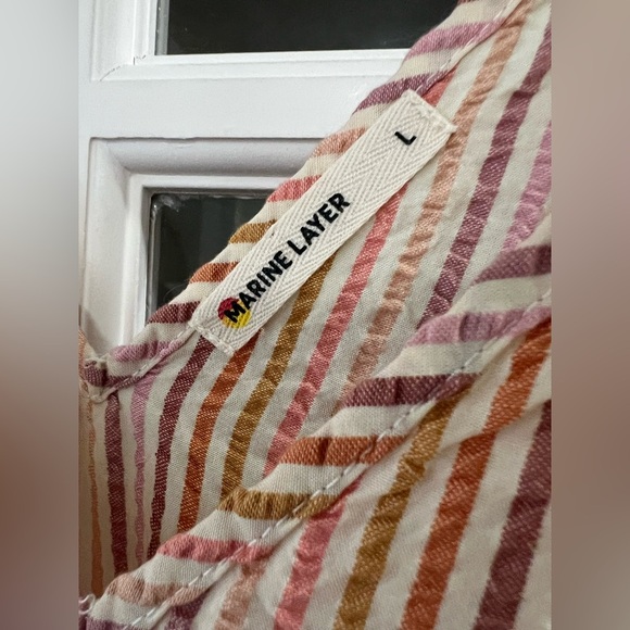 Marine Layer Corinne Stripe Sleeveless Midi Dress - Size L - Picture 3 of 8